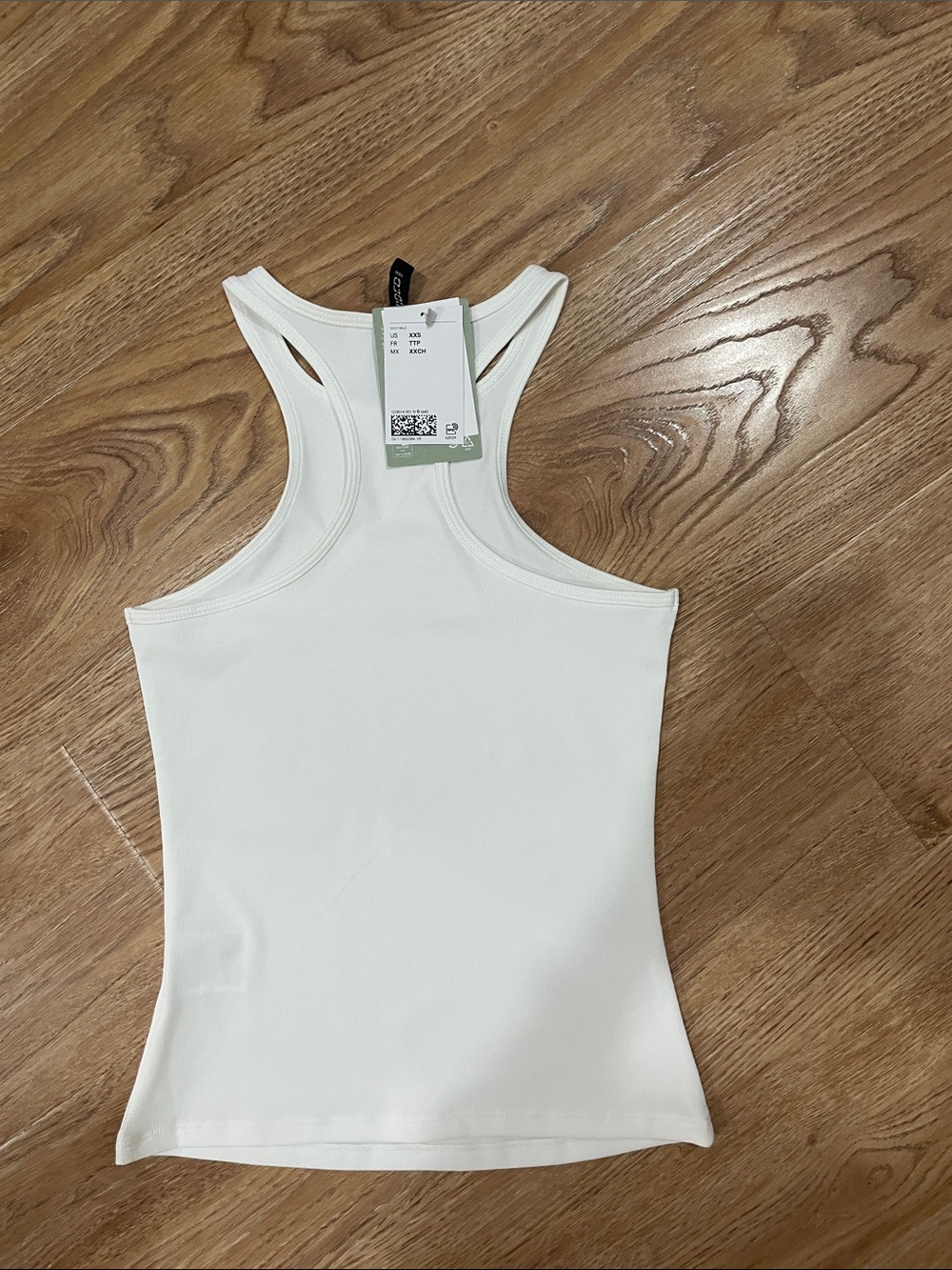 H&M White Ribbed Racerback Tank - Picture 3 of 3